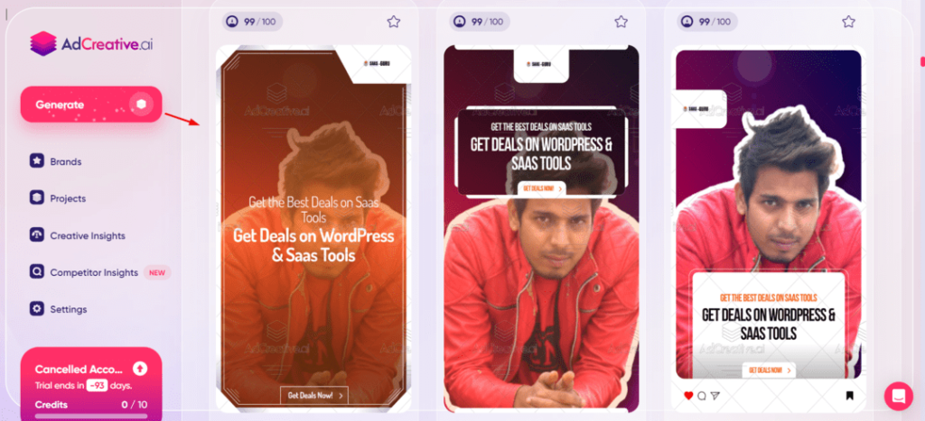 A mobile app with a picture of a man on the screen, created using Ai technology.