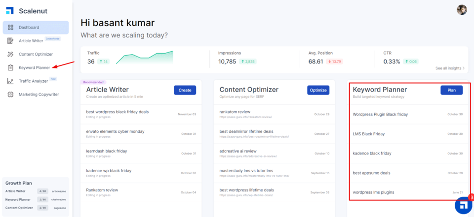 scalenut keyword research