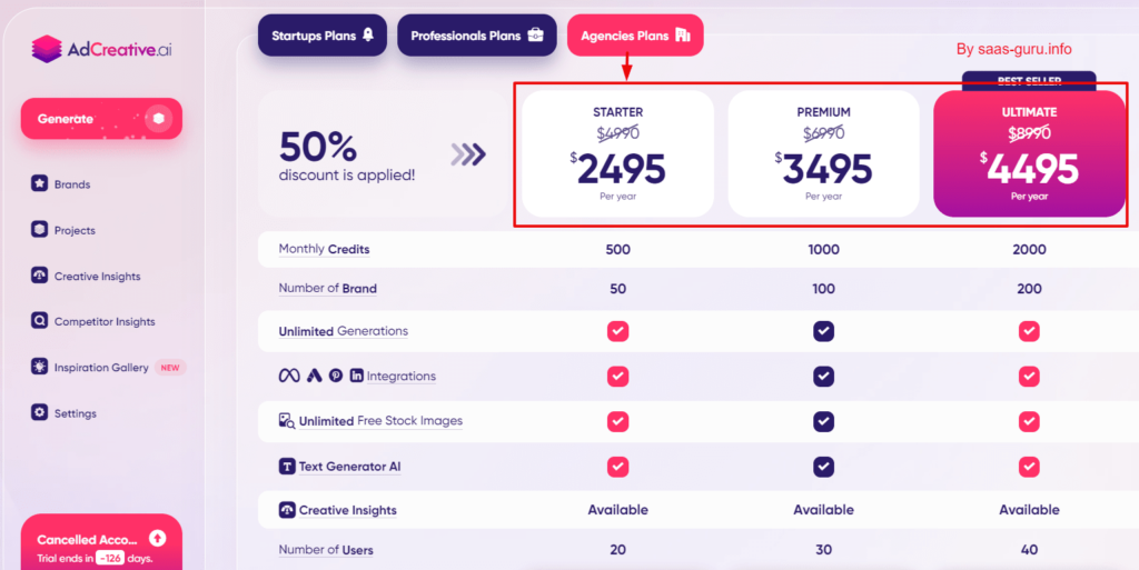 adcreative black friday Ageny plans pricing (1)