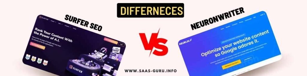 differences between Surfer SEO vs neuronwriter