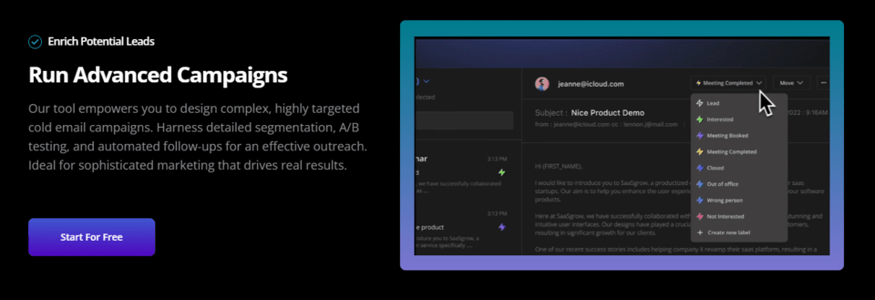 reachinbox feature - advance campaigns 