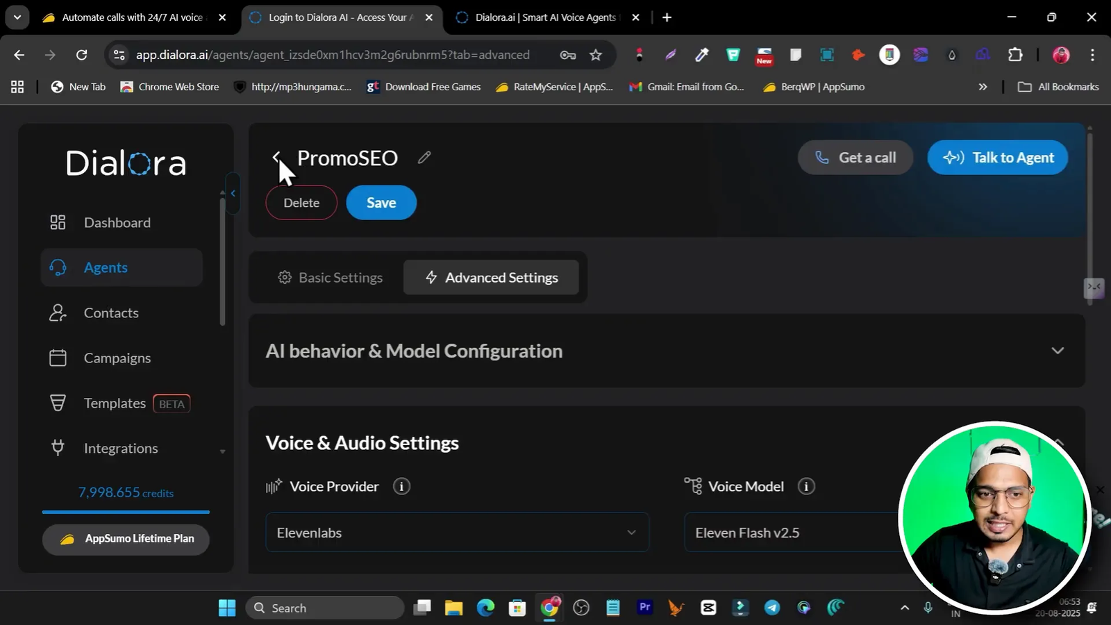 Agents dashboard with create agent button