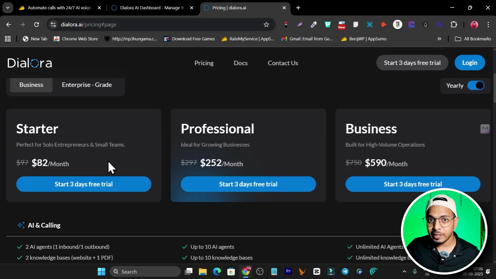 Pricing page showing $82/month and AppSumo lifetime deal starting at $59