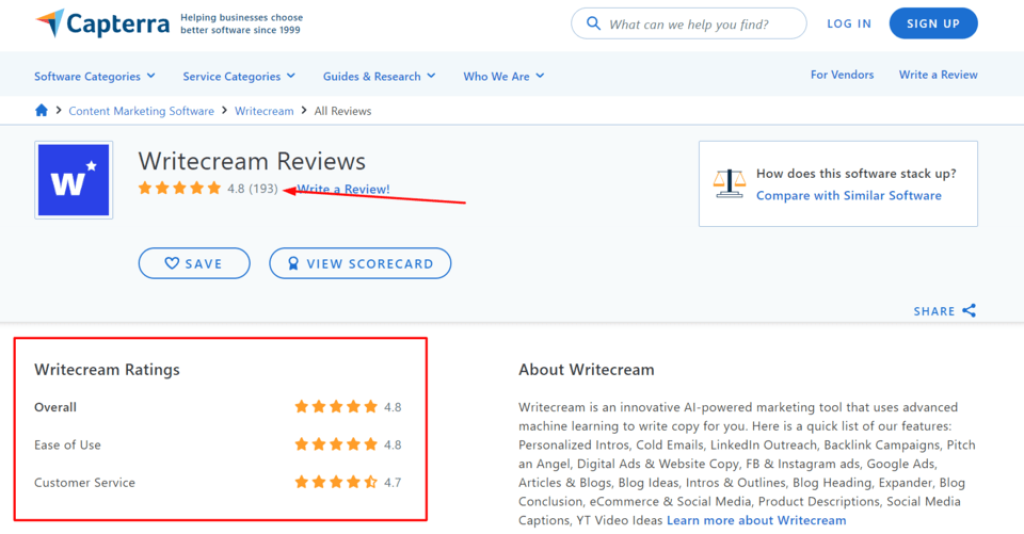 WriteCream Reviews